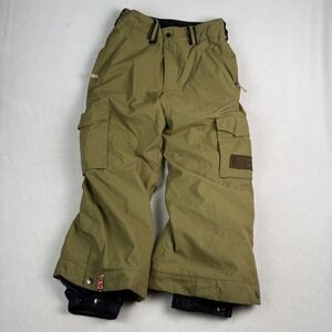 Bonfire Snowboarding Company Youth‎ Cargo Snow Pants Olive Green Tan Medium M